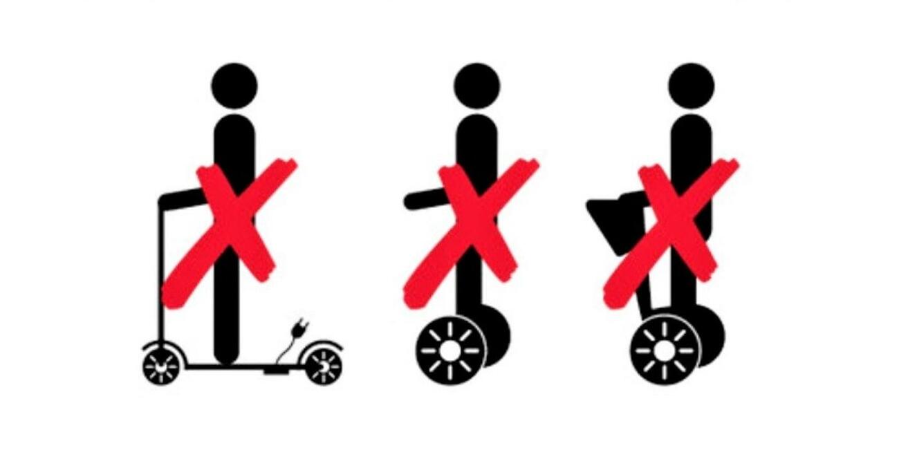 Cartel de prohibición de patinetes en Badalona Cartel de prohibición de patinetes en Badalona