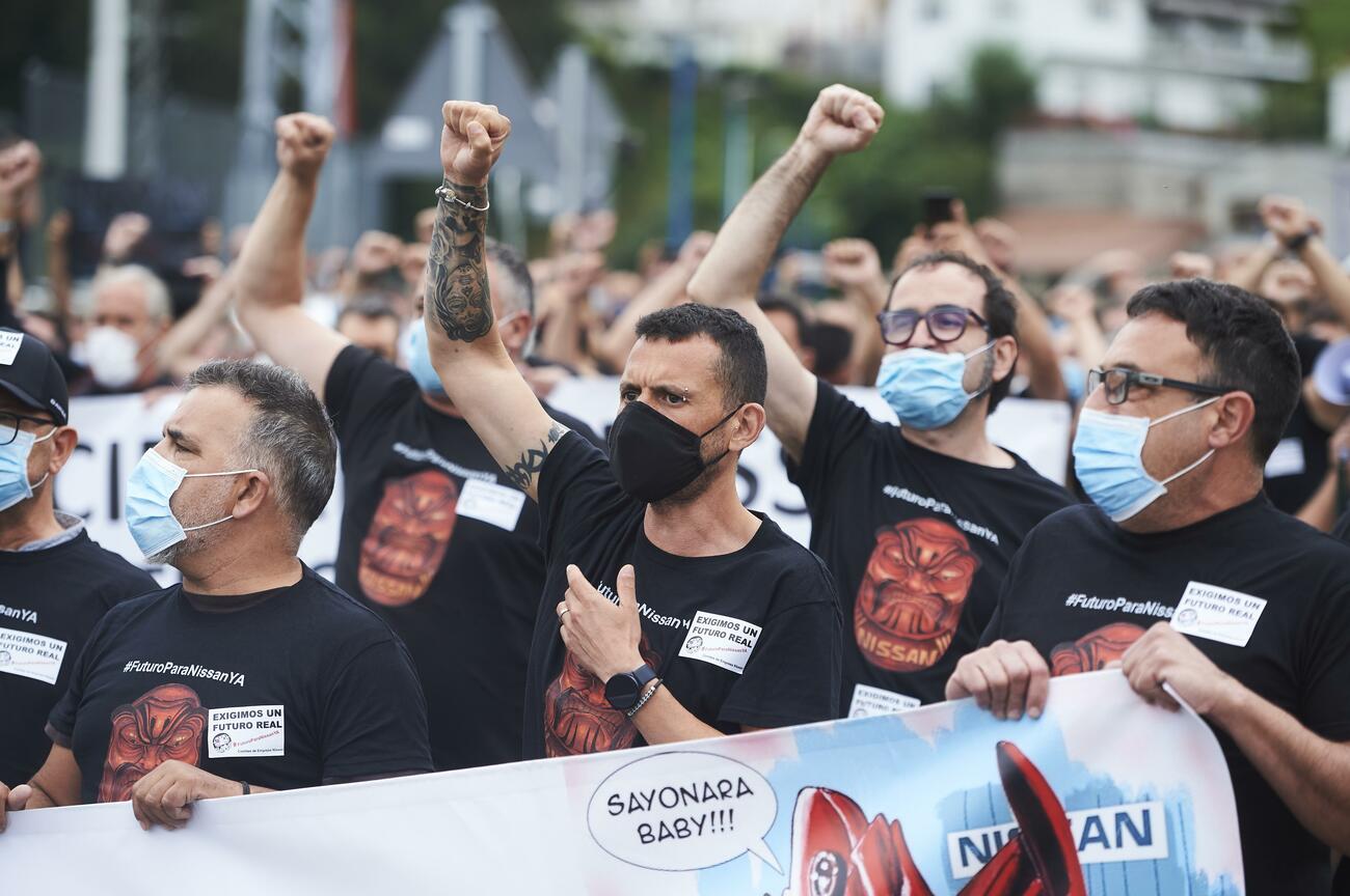 Trabajadores de la plantilla de Nissan se manifiestan en defensa del empleo en las plantas de Barcelona / EP Trabajadores de la plantilla de Nissan se manifiestan en defensa del empleo en las plantas de Barcelona / EP