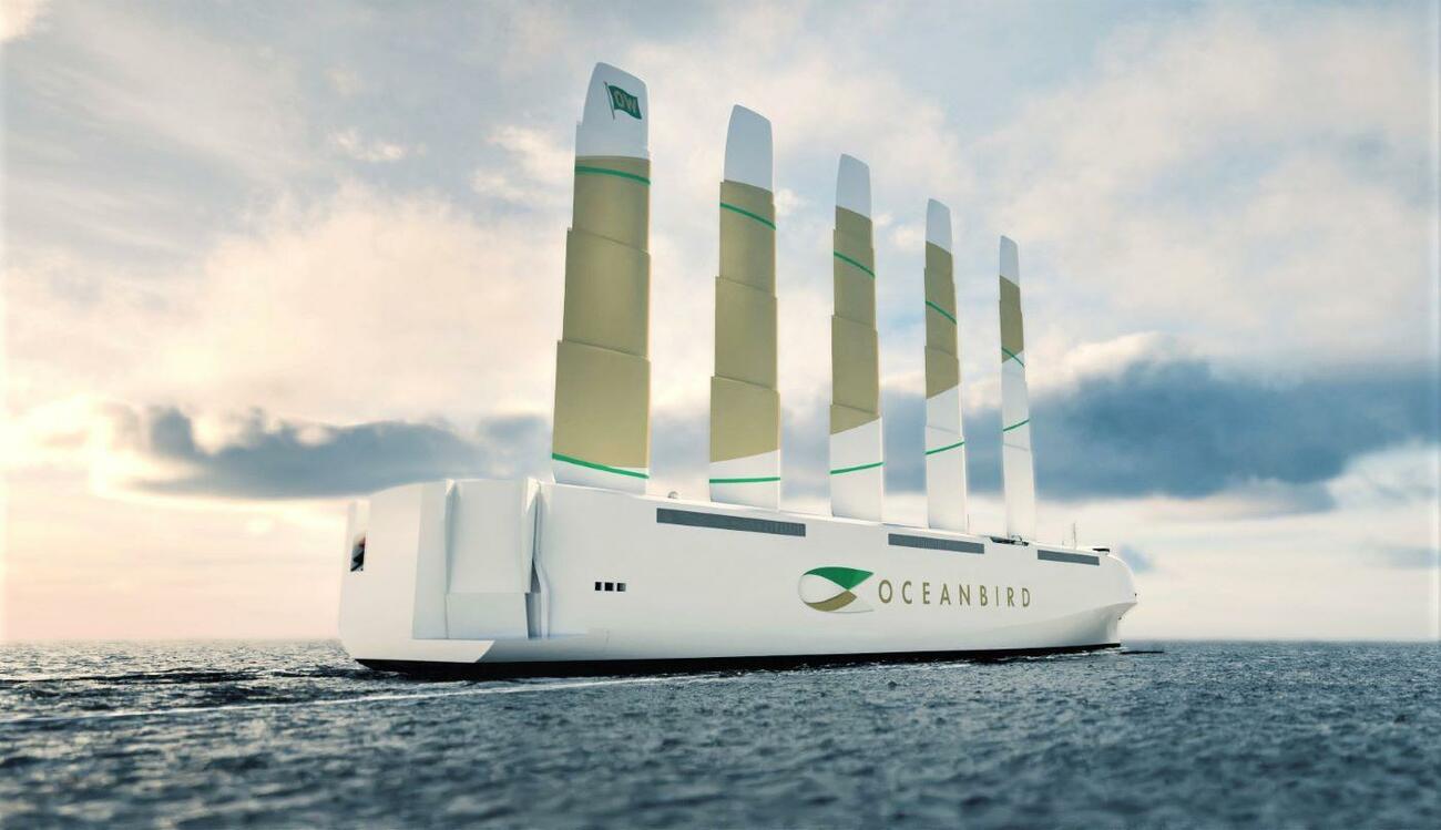 El carguero propulsado por el viento Oceanbird de Wallenius Marine / WM