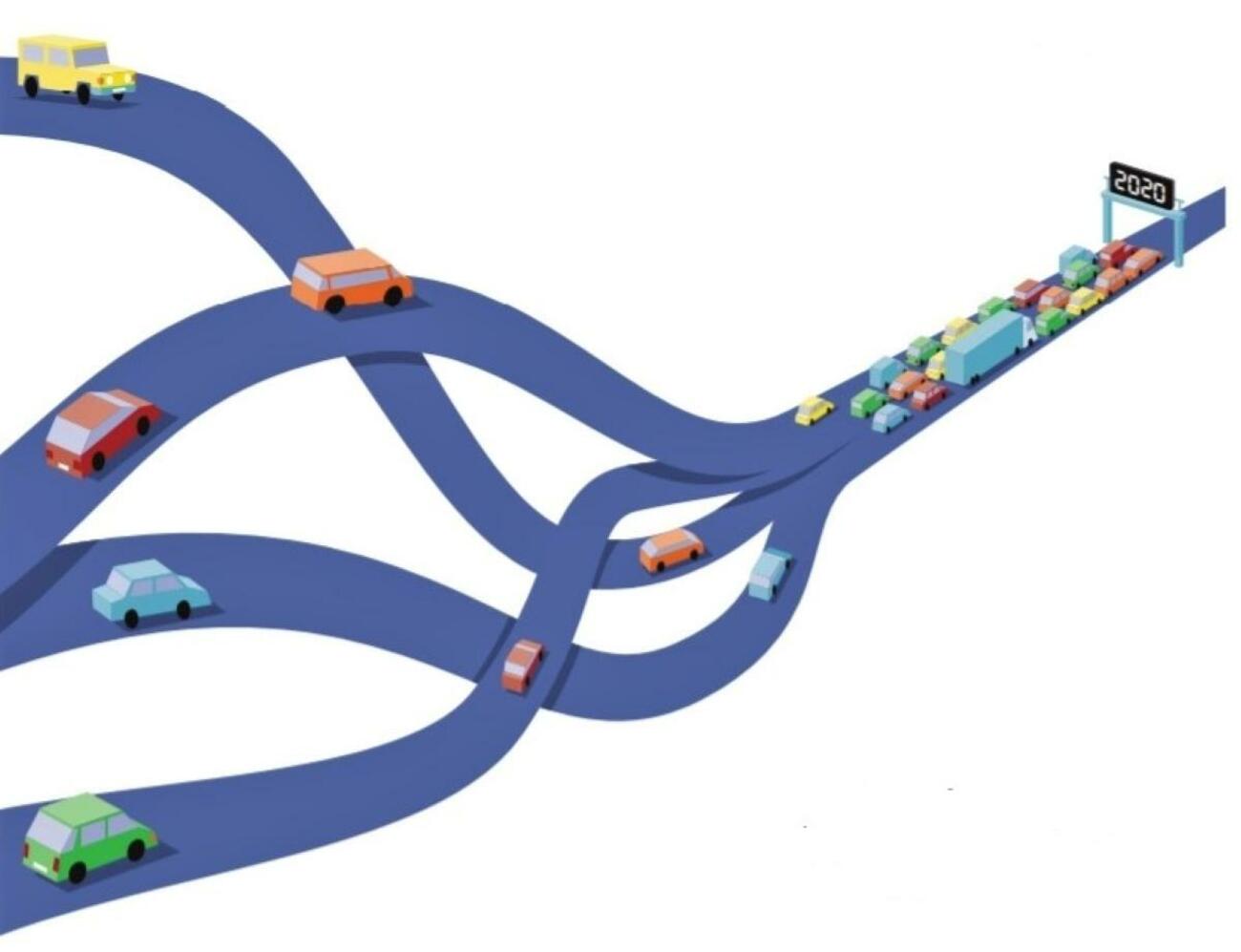 Imagen alegórica de los desafíos de la automoción que refleja Auto Mobility Trends