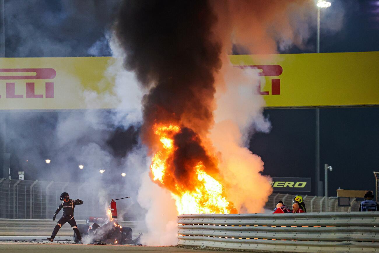 Accidente de Romain Grosjean en Bahréin / AFP7 / EP