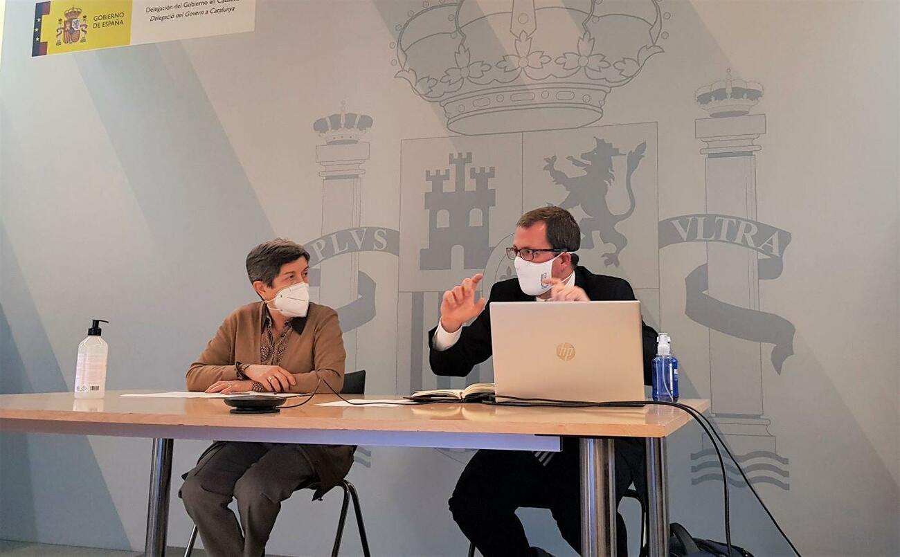 Raül Blanco, secretario general de Industria, y Teresa Cunillera, delegada del Gobierno en Cataluña