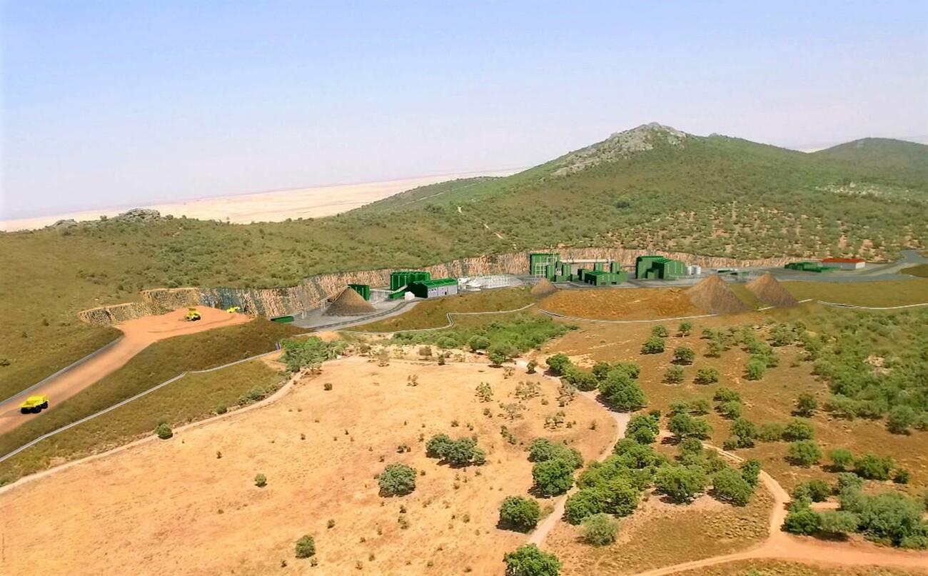 Simulación de la mina de litio de Extremadura Simulación de la mina de litio de Extremadura