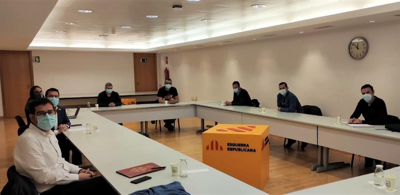 Reunion del comité de Nissan con Pere Aragonès en la sede de ERC / CCOO Reunion del comité de Nissan con Pere Aragonès en la sede de ERC / CCOO