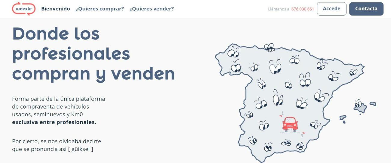 Página web de la plataforma Weexle Página web de la plataforma Weexle