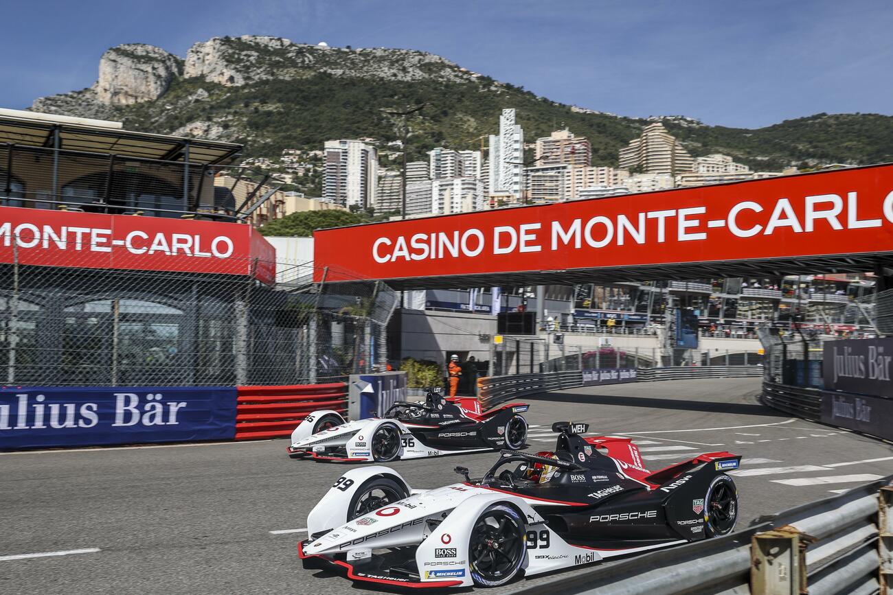 Los coches de Porsche en la carrera de Fórmula E de Mónaco / MARC DE MATTIA / AFP7 / EUROPA PRESS