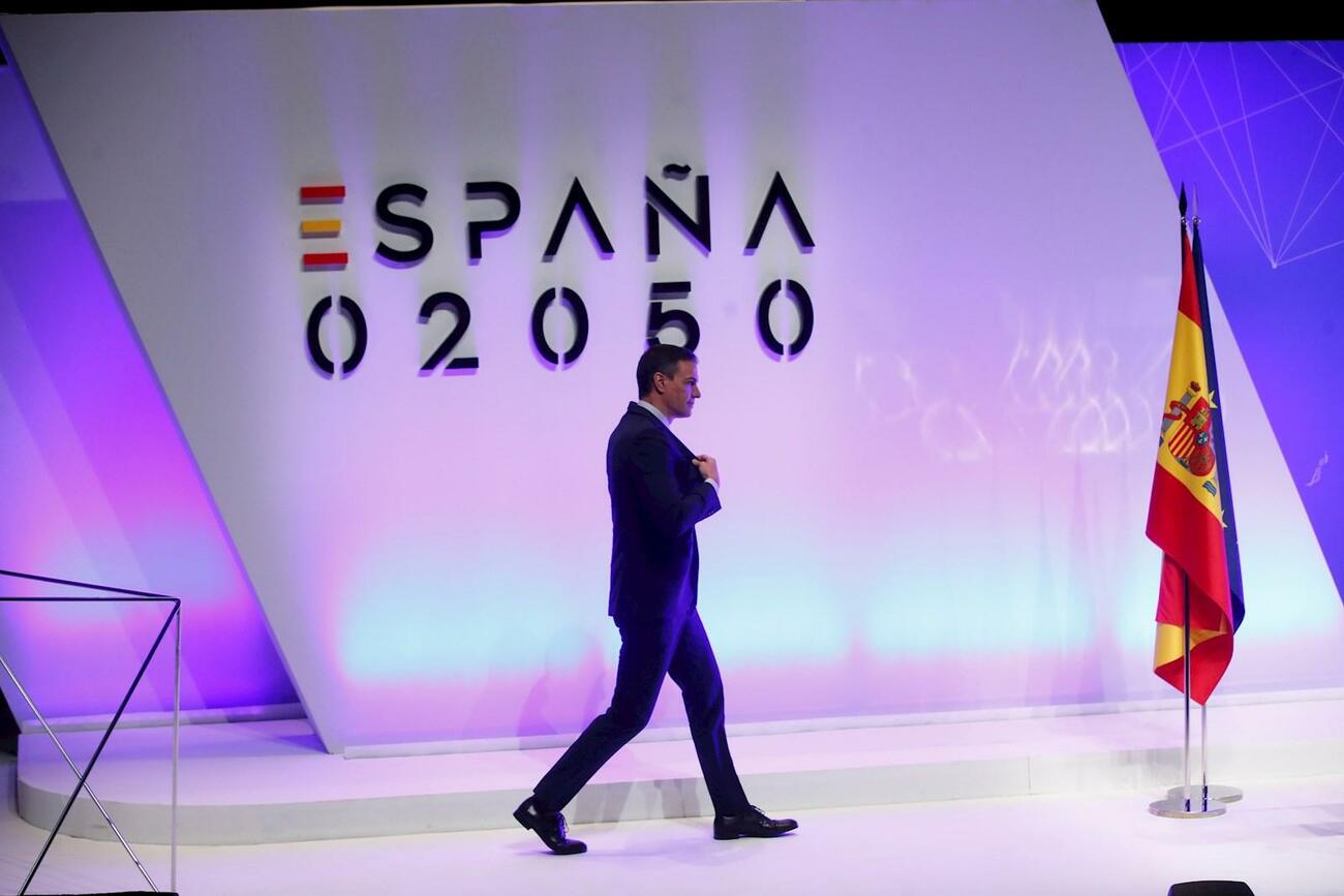 Pedro Sánchez en la presentación del Plan España 2050 / EFE / JUAN CARLOS HIDALGO