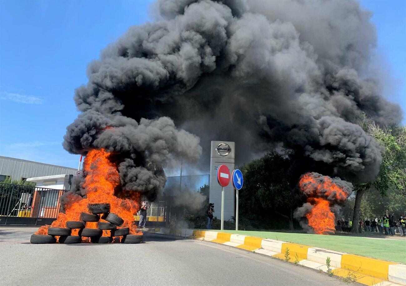 Protesta de empleados de Nissan con motivo del primer aniversario del ERE / EUROPA PRESS