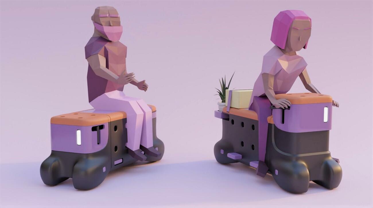 Propuesta de banco que se transforma en patinete de Ford