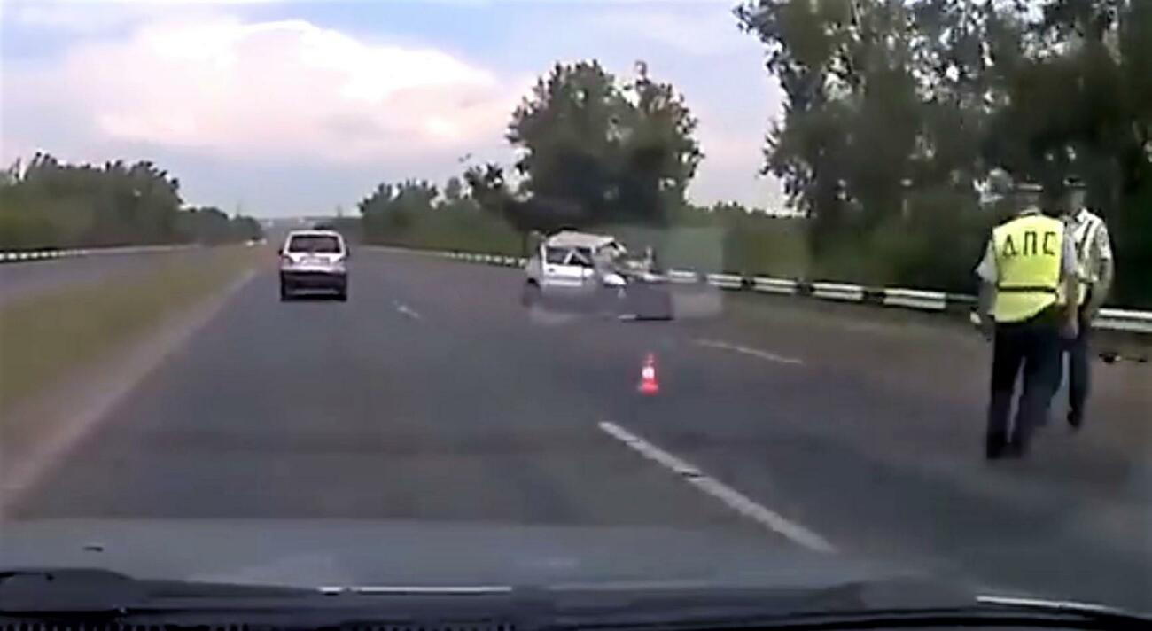 Accidente de tráfico por el efecto mirón