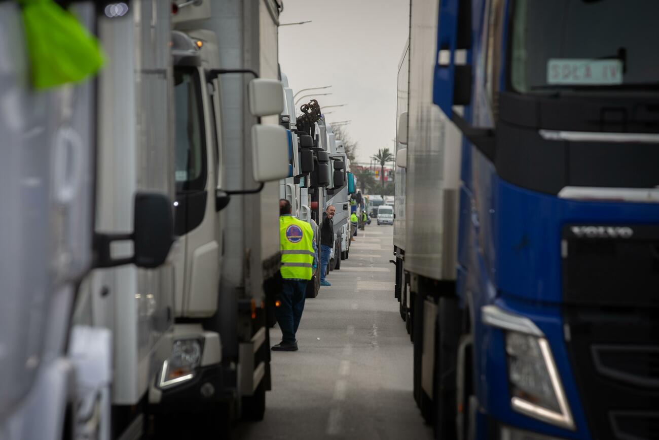 Protesta de camioneros en Barcelona  / DAVID ZORRAKINO / EUROPA PRESS