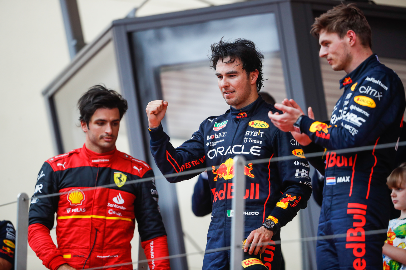 Sergio Pérez junto a Max Verstappen y Carlos Sainz en Mónaco / ANTONIN VINCENT / EUROPA PRESS