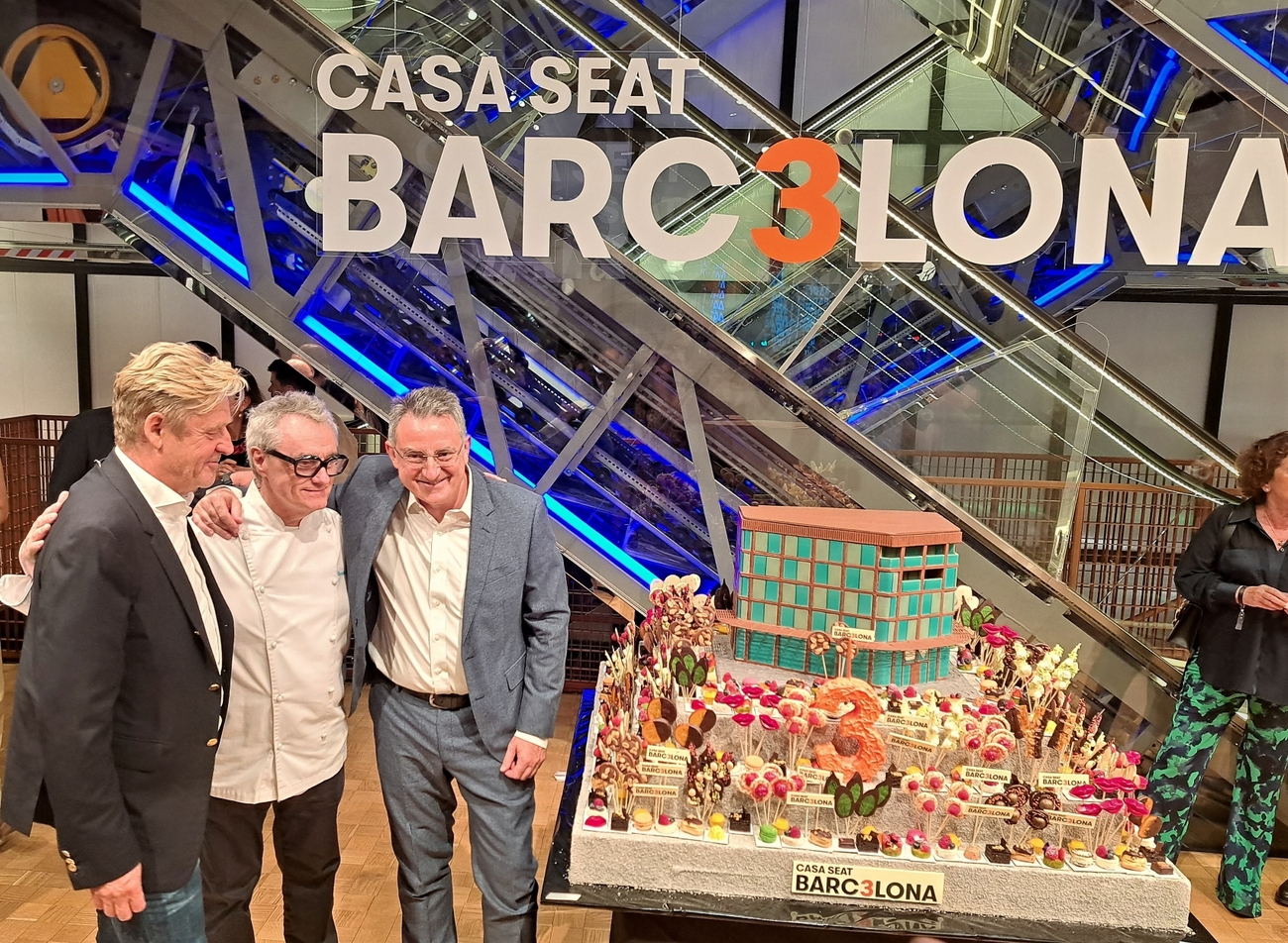 Wayne Griffiths, Christian Escribà y Gabriele Palma, en Casa Seat / T.F.