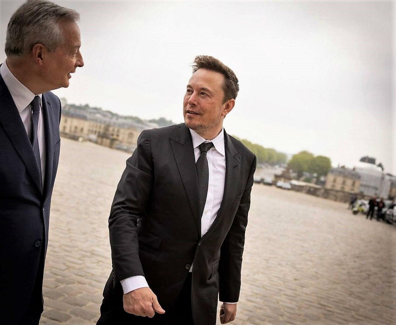 El ministro Bruno Le Maire con Elon Musk / TWITTER BRUNO LE MAIRE