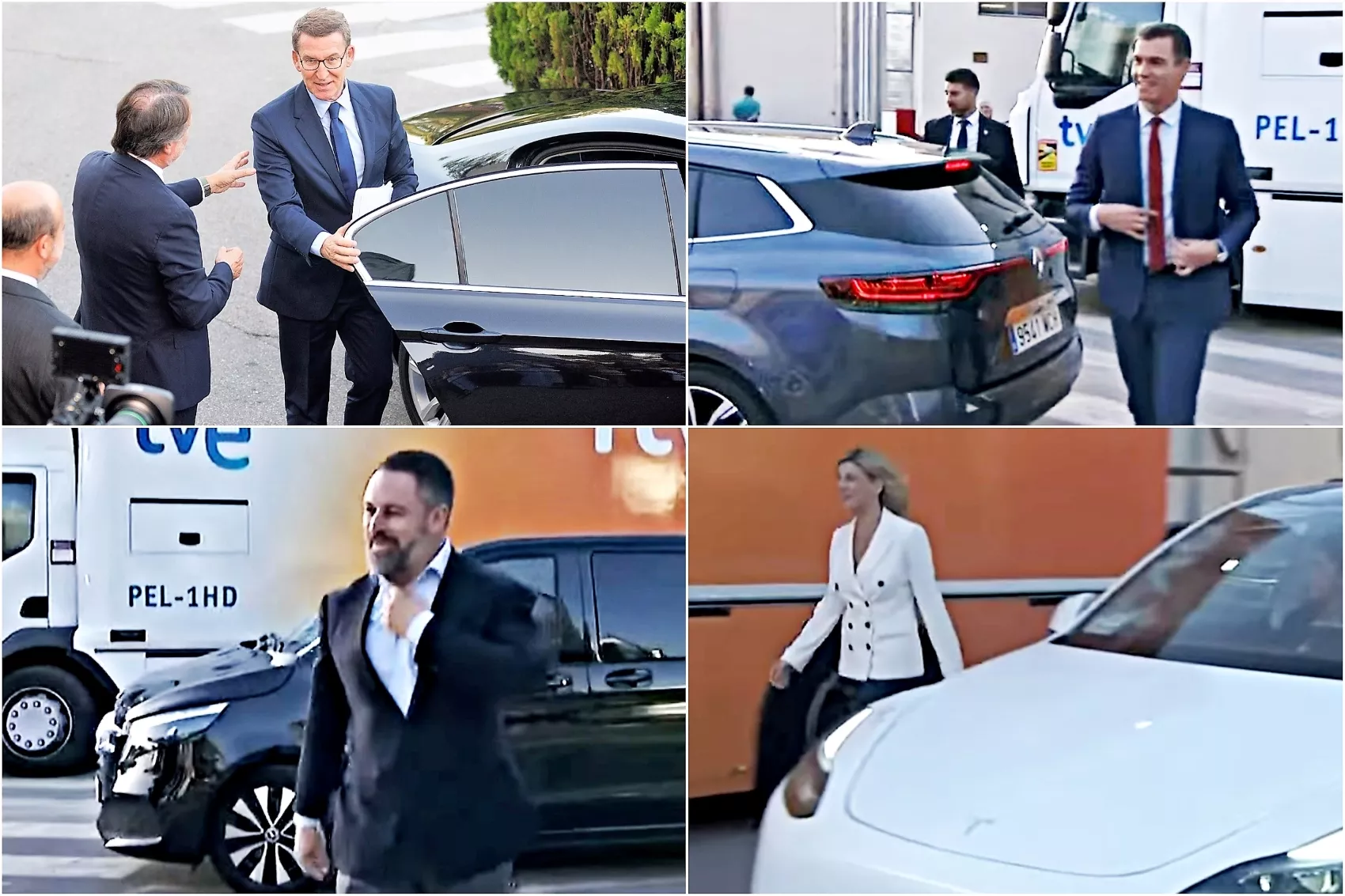 Coches de los candidatos al 23J / EUROPA PRESS / RTVE