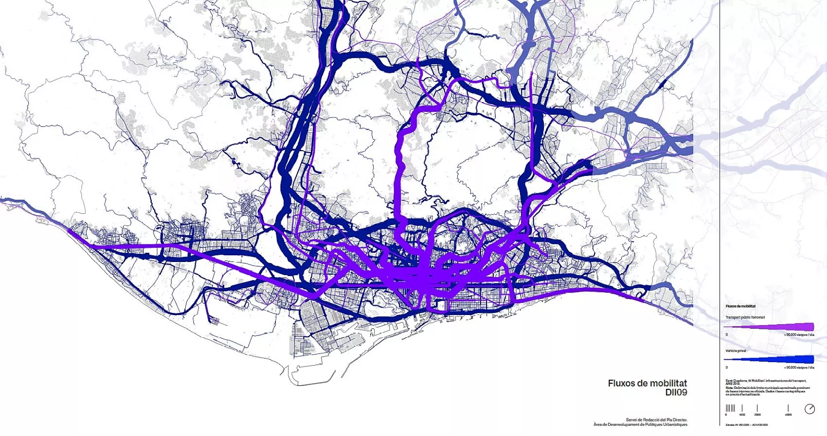 Flujos de movilidad en el área de Barcelona / AMB