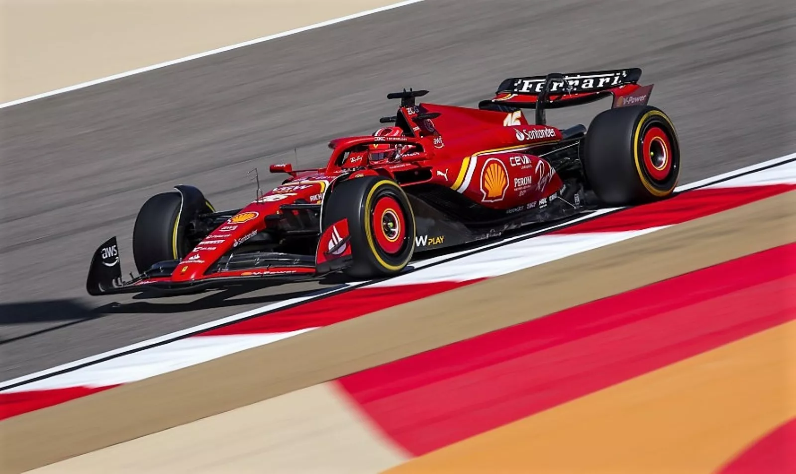 El Ferrari de Leclerc en los test de Bahrein / FIA El Ferrari de Leclerc en los test de Bahrein / FIA