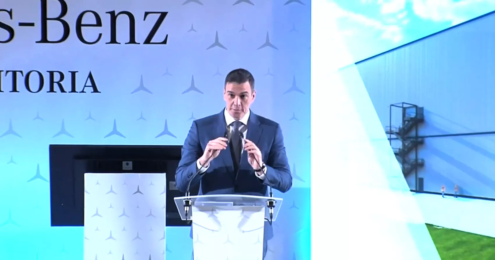 Pedro Sánchez interviene en Mercedes Vitoria / TWITTER PEDRO SÁNCHEZ Pedro Sánchez interviene en Mercedes Vitoria / TWITTER PEDRO SÁNCHEZ