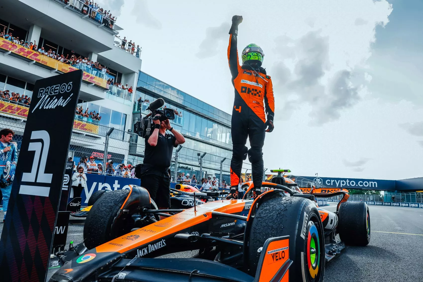 Lando Norris celebra la victoria en Miami / MCLAREN Lando Norris celebra la victoria en Miami / MCLAREN