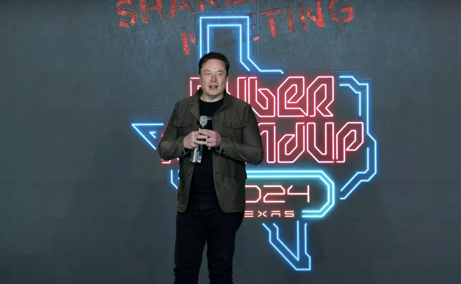 Elon Musk en la junta de accionistas / TESLA