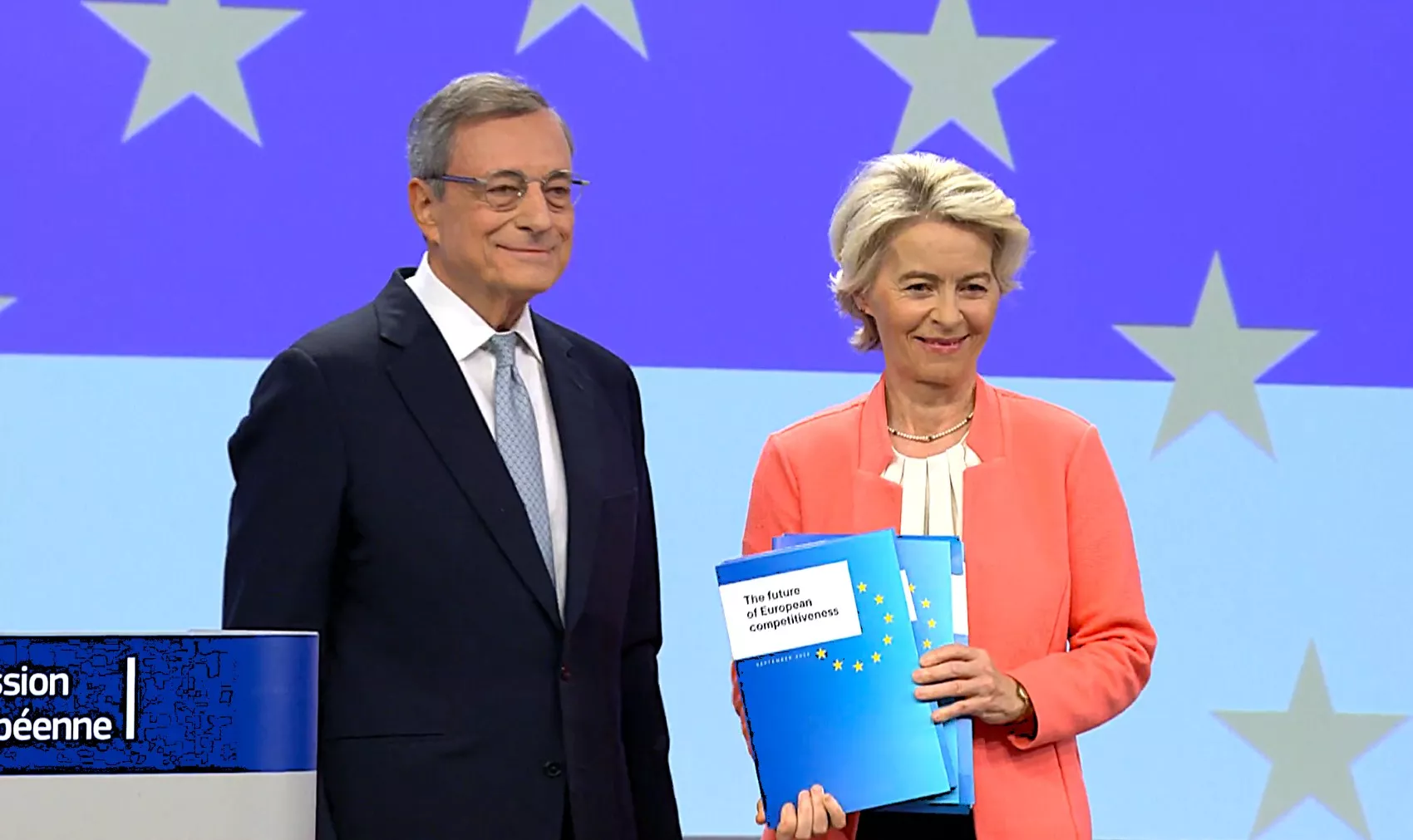 Mario Draghi y Ursula von der Leyen