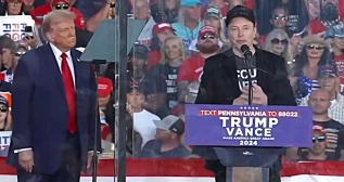 Elon Musk junto a Donald Trump