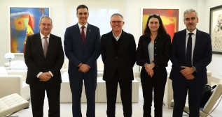 Jordi Herey y Pedro Sánchez con la cúpula de Stellantis / MONCLOA Jordi Herey y Pedro Sánchez con la cúpula de Stellantis / MONCLOA