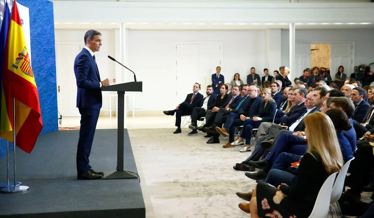 Pedro Sánchez presenta el plan frente a los aranceles de EEUU / POOL MONCLOA / JOSÉ MANUEL ÁLVAREZ Pedro Sánchez presenta el plan frente a los aranceles de EEUU / POOL MONCLOA / JOSÉ MANUEL ÁLVAREZ