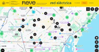 Mapa REVE de puntos de carga de eléctricos Mapa REVE de puntos de carga de eléctricos