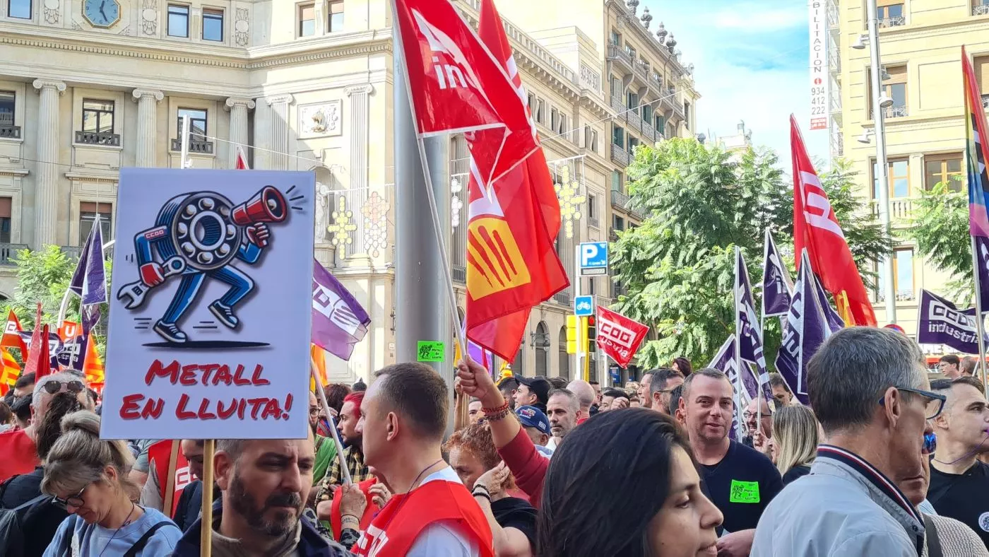 Concentración de trabajadores del metal de Barcelona / CCOO
