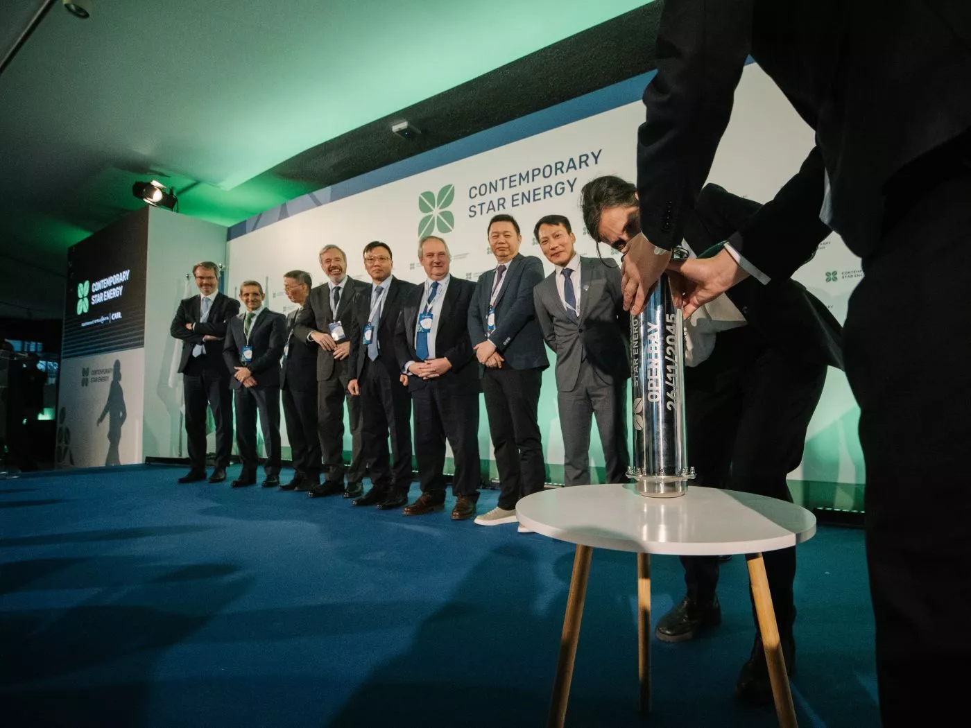 Acto de la primera piedra de la planta de baterías de Figueruelas