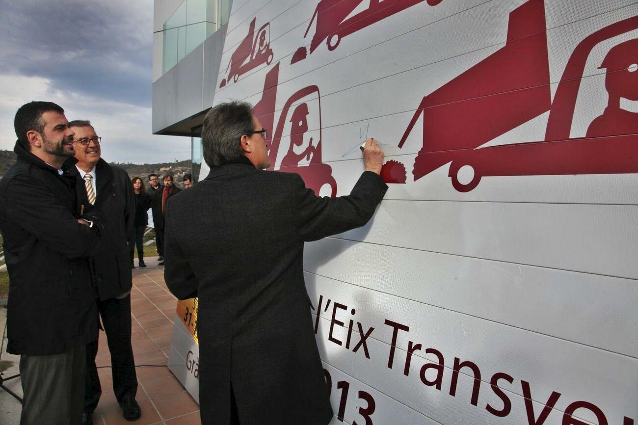 El presidente de la Generalitat, Artur Mas, en la empresa concesionaria Cedinsa