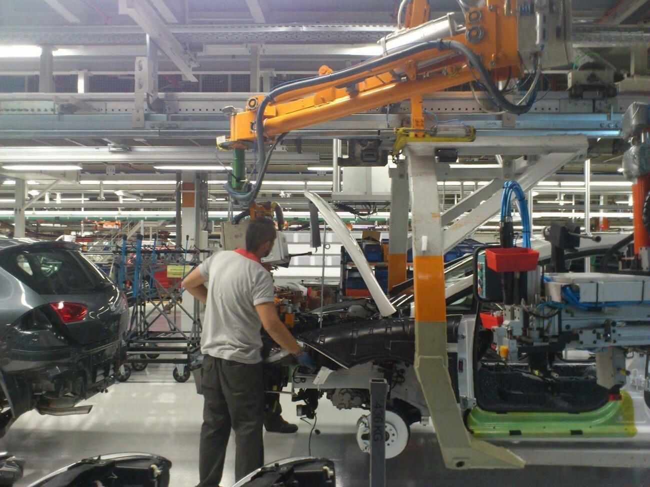 Línea de montaje del Seat León en Martorell Línea de montaje del Seat León en Martorell