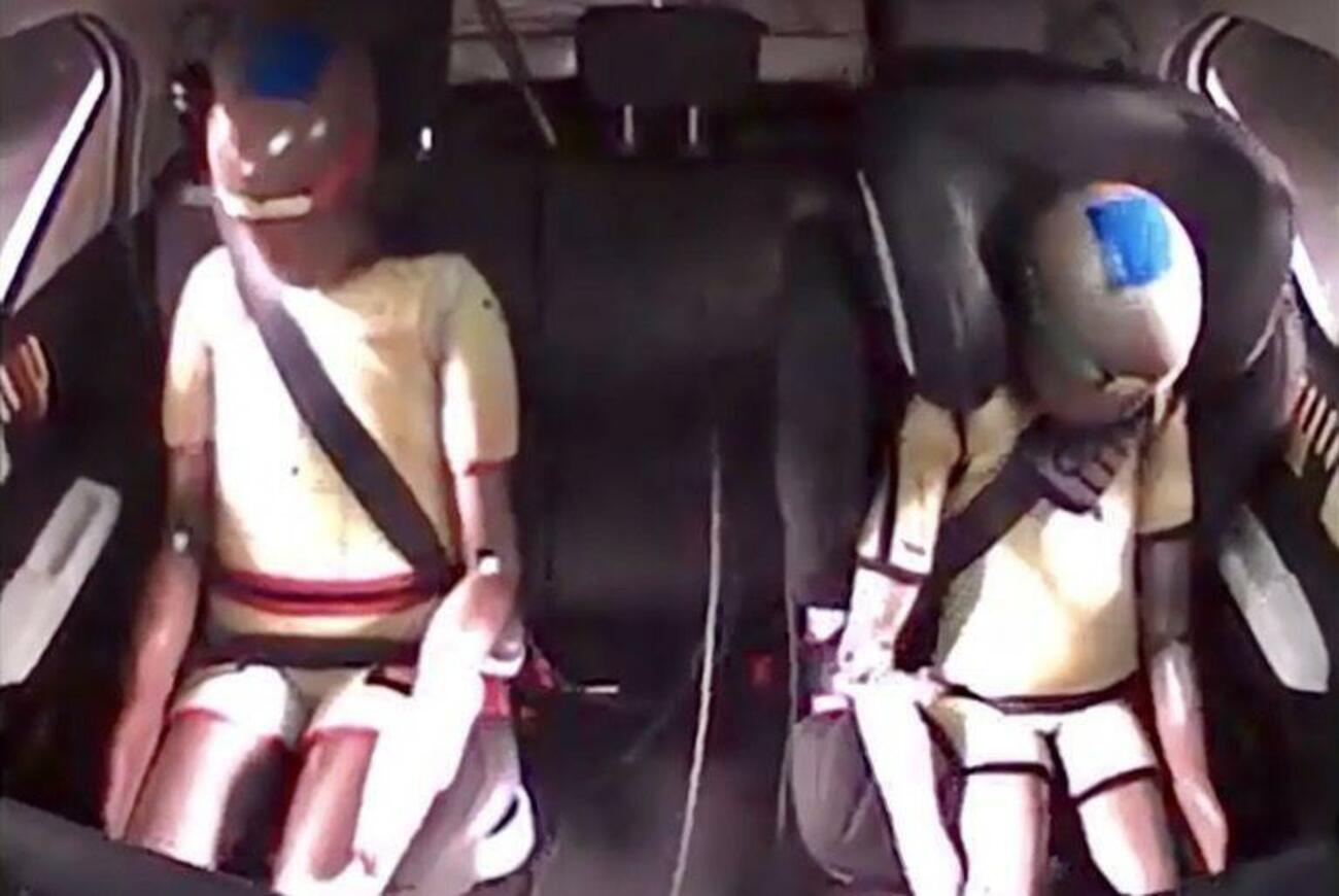 Prueba de seguridad de las sillitas para niños