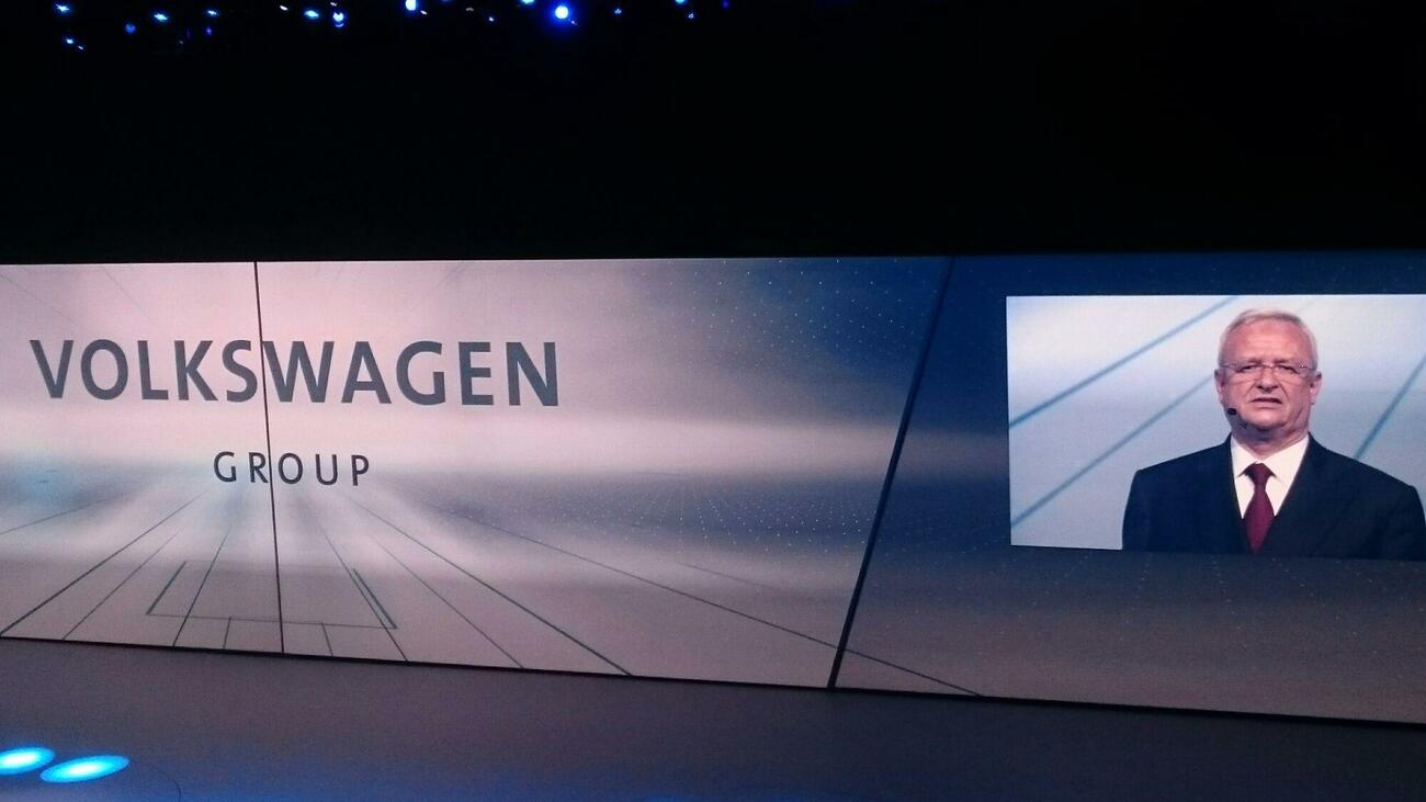 La última aparición en público del entonces presidente de Volkswagen, Martin Winterkorn