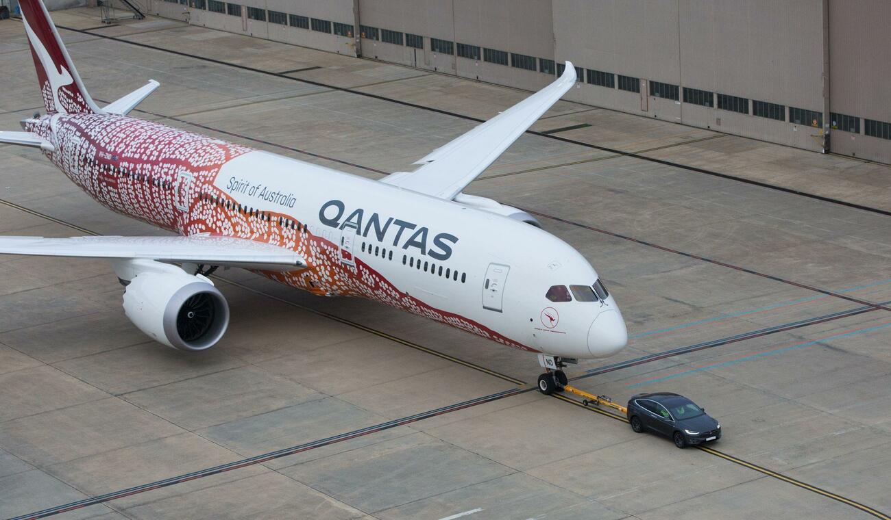 Un avión Boeing 787-9 Dreamliner de la aerolínea Qantas