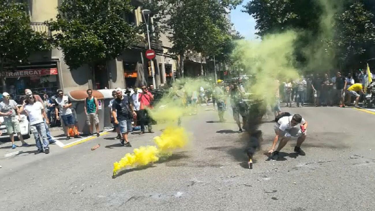 Imágenes de la huelga del taxi en Barcelona
