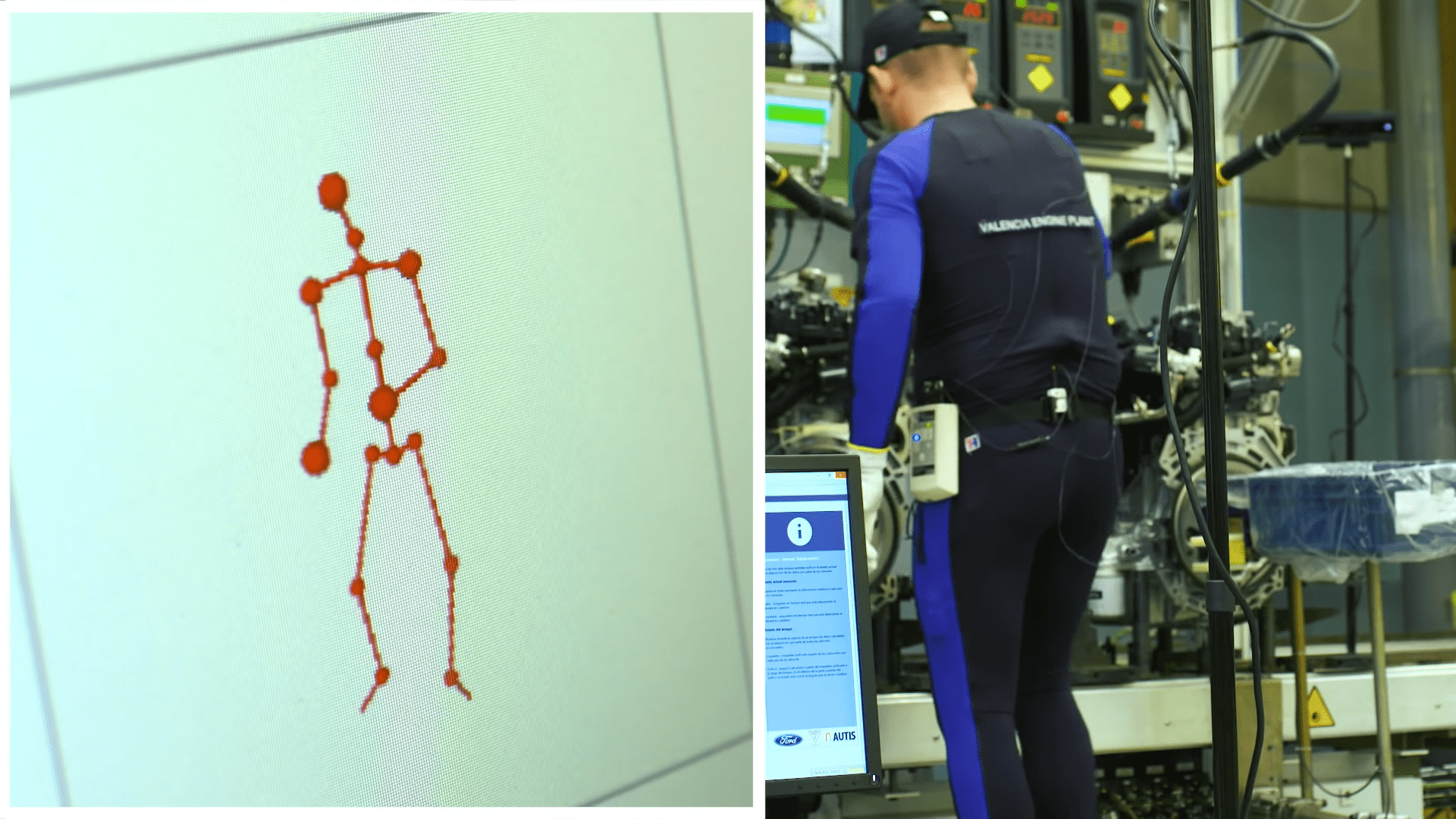 Un traje especial equipado con 15 sensores de movimiento en Ford Valencia