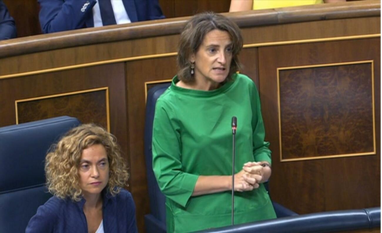 La ministra de Transición Ecológica, Teresa Ribera, en el Congreso