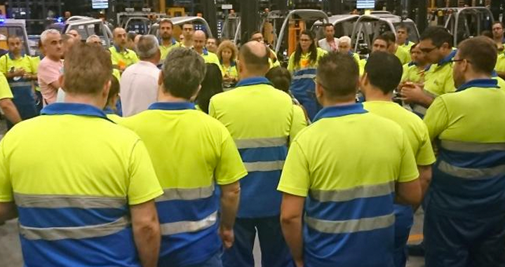 Protesta de trabajadores de SLM Sesé, proveedor logístico de Seat / COCHE GLOBAL