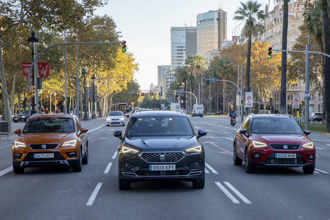 Los tres SUV de Seat Ateca, Tarraco y Arona en Barcelona