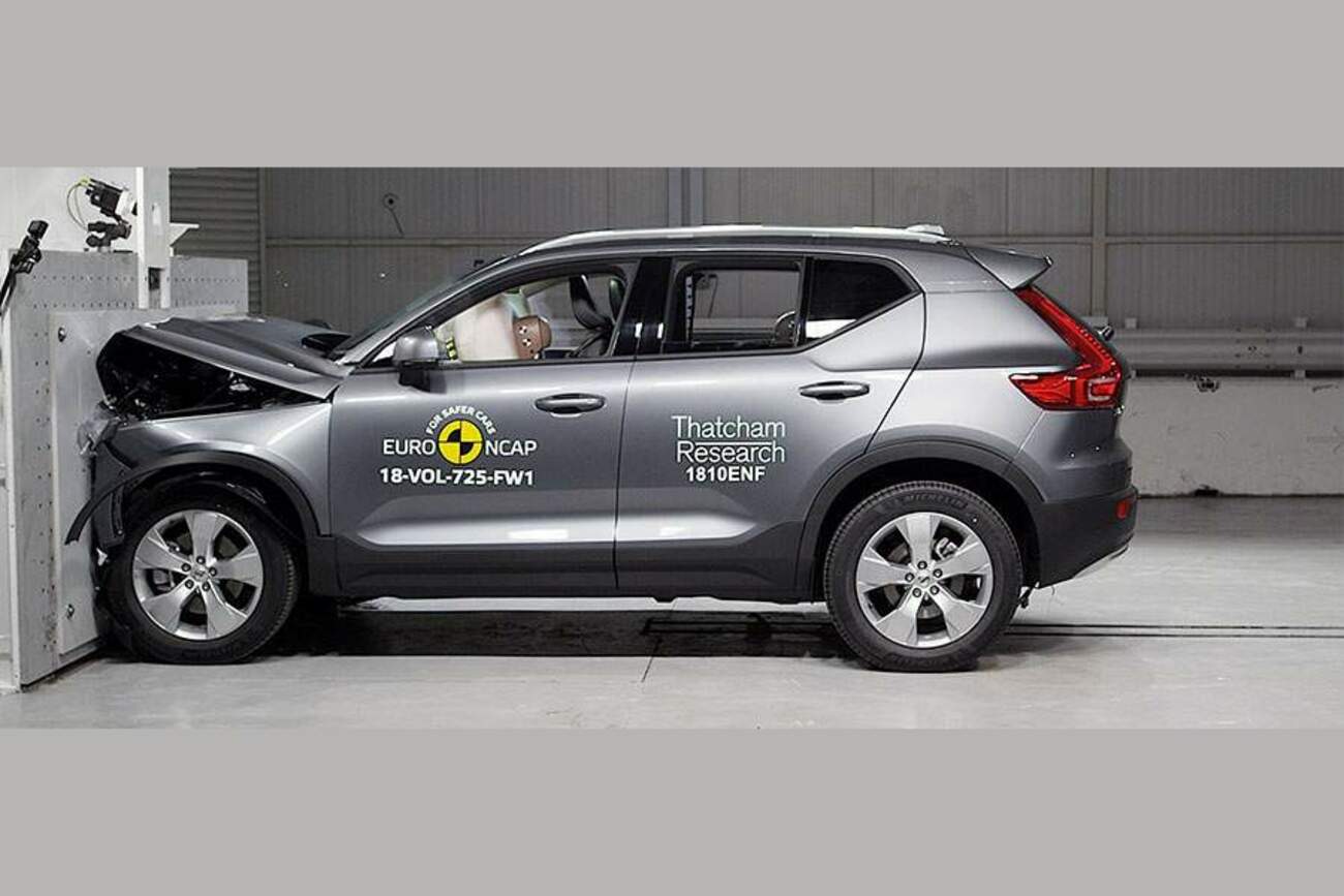 Modelo Volvo Xc40 en una prueba de seguridad de Euro Ncap
