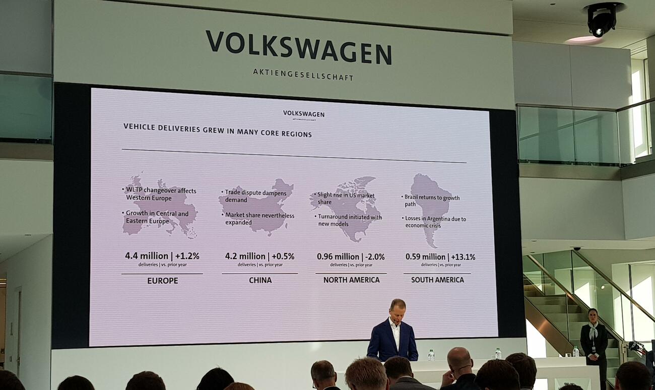 El presidente de Volkswagen, Herbert Diess, presenta los resultados en Wolfsburg