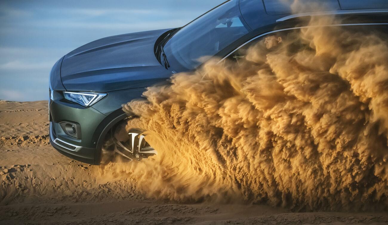 El Seat Tarraco en una prueba en el desierto de Marruecos