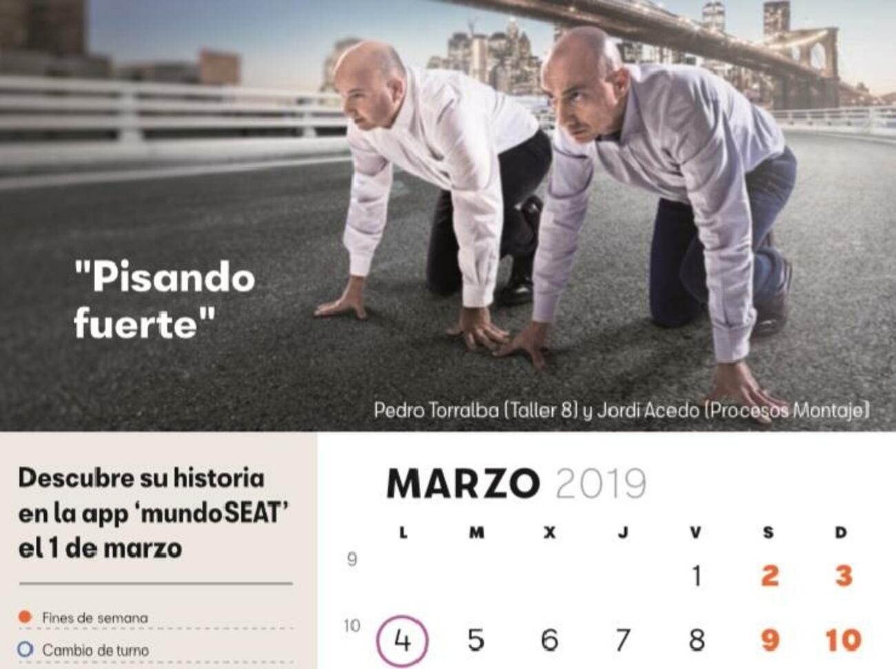 Imagen del calendario de Seat con trabajadores como protagonistas Imagen del calendario de Seat con trabajadores como protagonistas