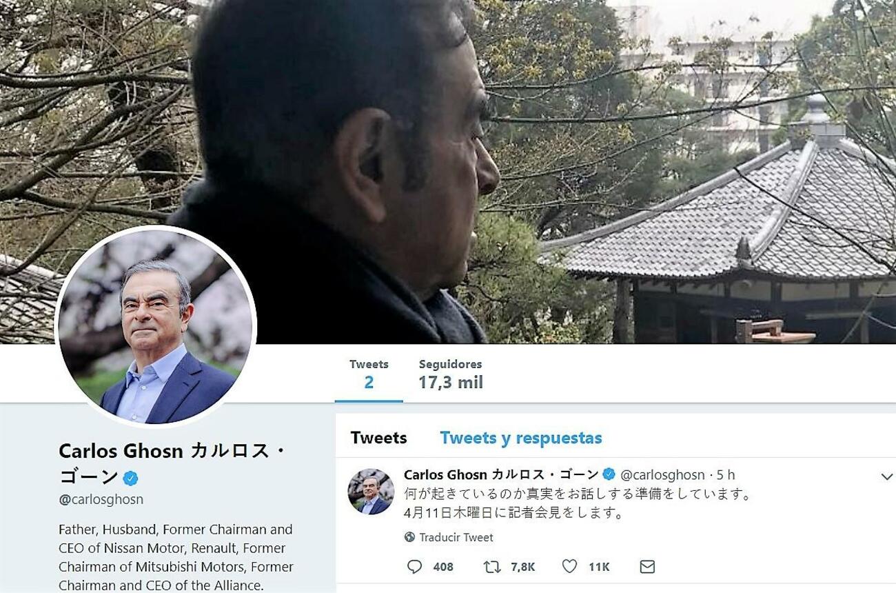 Cuenta de Twitter de Carlos Ghosn