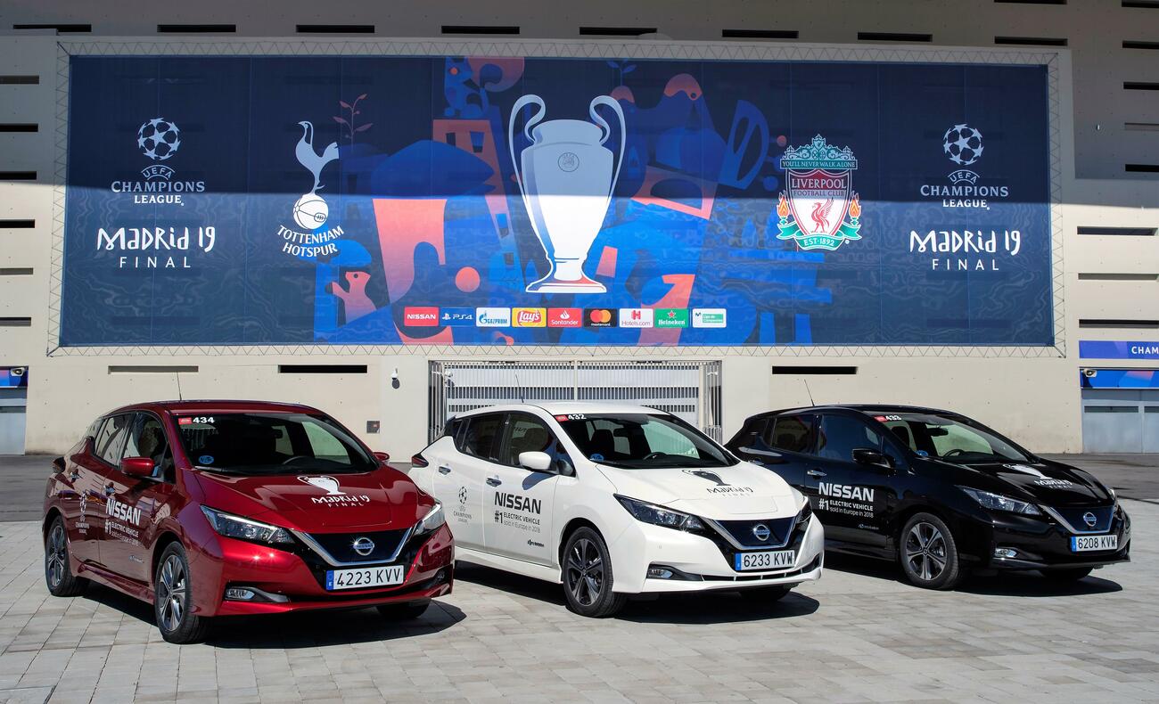 Coches eléctricos de la flota de Nissan para la Champions