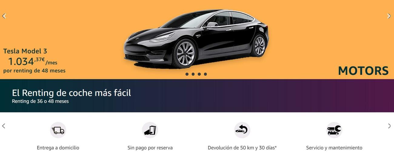Página web de Amazon Motors, el servicio de renting Página web de Amazon Motors, el servicio de renting