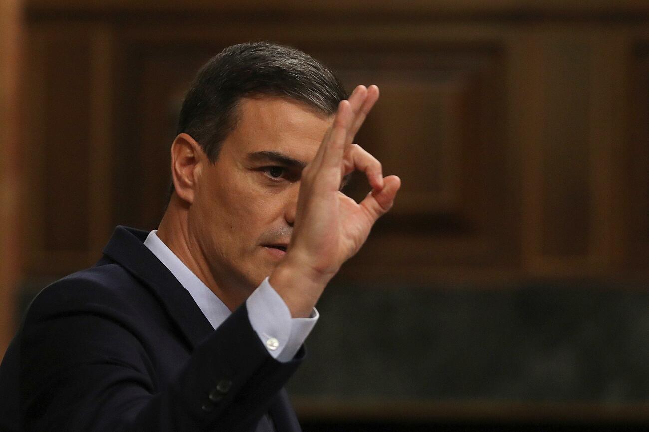 Pedro Sánchez, durante el debate de investidura / EFE / J.J.GUILLÉN