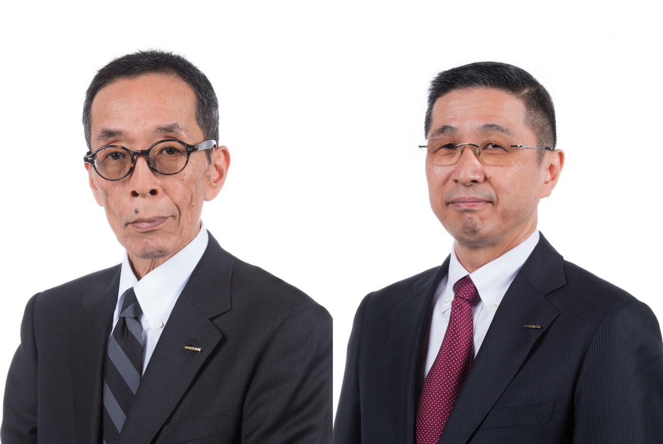 Yasuhiro Yamauchi y Hiro Saikawa, directivos de Nissan